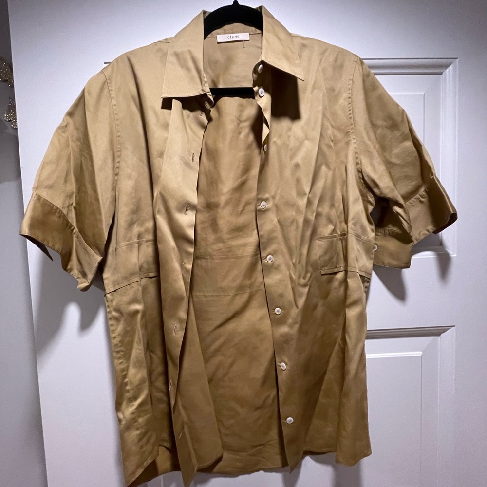 Authentic CELINE button down short sleeve. Size M. Rarely worn. No signs of wear